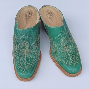 Dr. Scholl's Roundup Leather Mule Teal US Sz 8